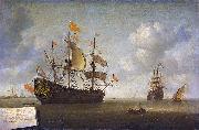 Jeronymus van Diest The seizure of the English flagship 'Royal Charles,' captured during the raid on Chatham, June 1667. Spain oil painting artist